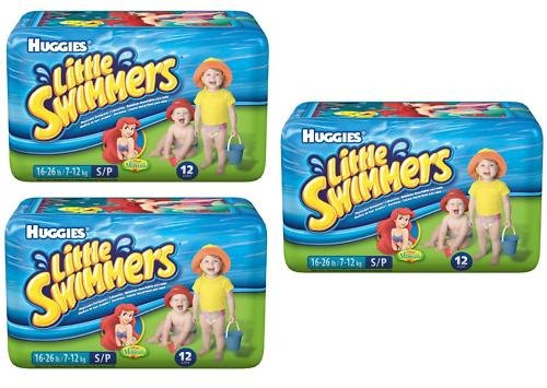 3x 12=36 Huggies Little Swimmers Swimpants Small 7-12kg