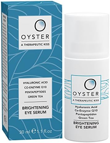 OYSTER - A super-enriched anti ageing eye serum for wrinkles, puffiness, dark circles &amp; bags. Packed full of premium actives including Hyaluronic Acid, Q10, Matrixyl 3000, Vit B3 &amp; Green Tea. Natural