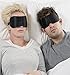 Produktbild Schlafmaske 2-er Pack - Schlafbrille mit Ohrstöpseln & Tragetasche, Augenmaske Blackout, Nachtmaske 100% Lichtschutz, Augenschutz für Reisen | Bequeum & Weich - Ideal für Züge, Flugzeuge und Autos