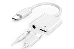 LQIESDD Adattatore per Cuffie USB C e Ricarica, 2 in 1 Adattatore Jack per Cuffie Audio da Tipo C a 3,5 mm aux Compatibile con Samsung Galaxy S24 S23 S22 S21 S20 Ultra Note 20 S10, Pixel, Huawei P50/P40