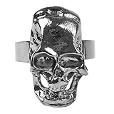 Pirat Schädel Ring Bristol Novelty BA885 Pirat Schädel Ring, Damen, silber, Einheitsgröße
