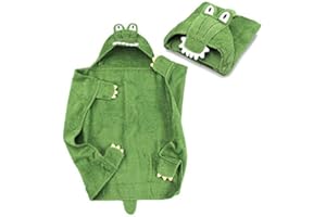 all Kids United Serviette de Bain bébé avec Capuche Serviette de Bain bébé avec Capuche en 100% Coton éponge - Oeko-Tex 100 (Crocodile)