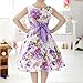 TOOGOO(R) Purple Summer Stylish Fancy Girls Kids Princess Wedding Party Flower Floral Bow Gown Dress 3-4Years