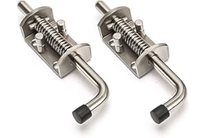 Frunimall Federriegel Edelstahl 304,Federriegel Bolzenriegel,Torriegel mit Zahlenschloss,Riegelschloss mit Gummigriff für Holztür, Metalltür, Schuppentür, Scheune,2PCS(4 * 13.5CM)