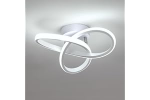 Osairous Plafonnier LED Moderne, 22W 2500LM Luminaire Plafonnier Blanc Chambre,Lampe de Plafond Cuisine en Aluminium pour Balcon Salon Couloir, Blanc Froid 6500K, Dia 25cm