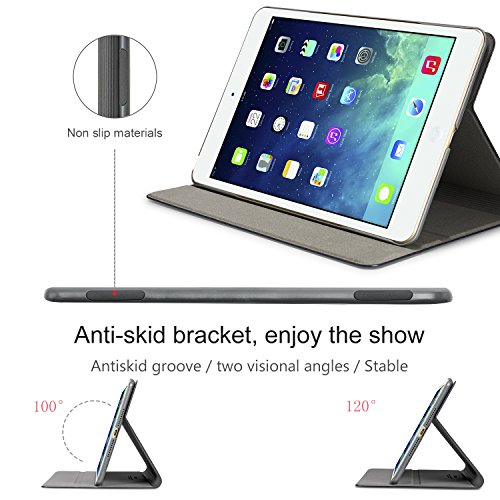 AUAUA iPad Mini 4 Hülle, iPad Mini 4 Hülle Leder Tasche Schutzhülle mit Auto aufwachen / Schlaf Funktion + Clear Schutzfolie (Gift) für Apple iPad Mini 4 Hülle Zoll Apple Tablet - 3
