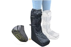 NEPPT Walking Boot Cover Tall Medical Cast Fracture Foot Cast Case Orthopedic Brace Air Walker Covers for Women Men Outdoor Rain Winter Snow Boot Protector Foot Support with Sole