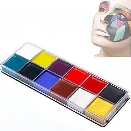 Körpermalfarbe Körperfarbe Set 12x Körperfarben Körpermalfarben Halloween Karneval Make Up Schminke Palette Gesichtsfarbe Bodypaint Bodypainting Schminke für Body und Facepainting, Face Painting Oil Multi-Farben-Verfassungs-Halloween-Kostüm-Kinderfasching Körper (Farbe) - 3