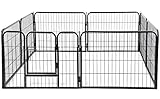 WOLTU HT2031m1 Welpenauslauf Absperrgitter Welpenzaun Freigehege Laufgitter Hunde Welpen 8 Elemente Metall 61x77cm - 3