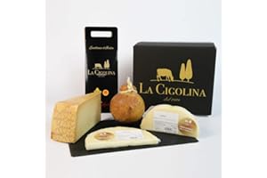 Box Formaggi d'Eccellenza La Cigolina - Grana Padano DOP 1kg - Provolone Affumicato 1kg - Provolone Dolce 300g - Provolone Piccante 300g - Latte Betta Caseina A2A2