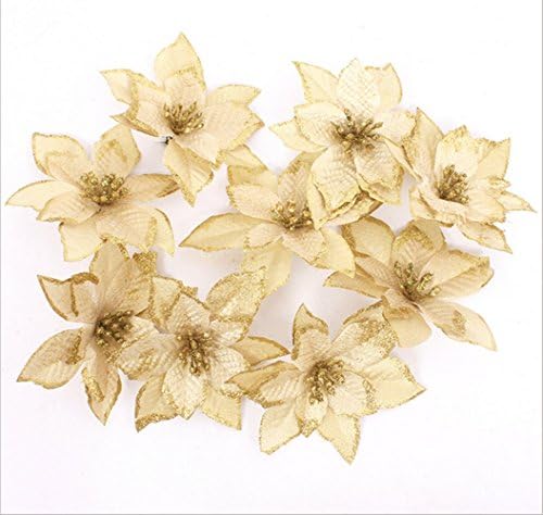 8 in 1 Bling Glitter Large Tree Garland Christmas Flowers Decoration Indoor Outdoor Decorations Shiny Powder Onaments Ideal for Xmas Tree, Wedding Decoration, Birthday Themed Party