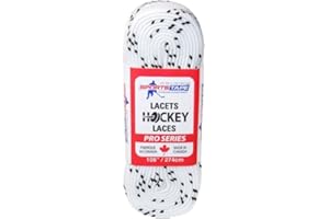 SPORTSTAPE Professional Ice Hockey Skate Laces - White 84'' - Thick with molded tip