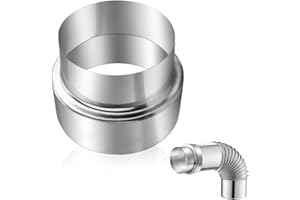 mizikuu Riduttore per Tubo di Fumo in Acciaio Inox, Connettore per Canna Fumaria Tubo di Scarico Adattatore per Canna Fumaria Riduzione del Diametro di 120 mm a Diametro di 100 mm