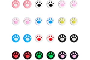 Tabanzhe Joystick Cover-24PCS Thumb Grip Caps Cute Cat Paw Soft Silicone Replacement Thumbstick Button Caps Joystick Caps for Nintendo Switch Controller(12 Colors)