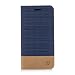 Produktbild Hülle für Xiaomi Redmi 4X (Nicht zutreffend für Redmi Note 4X) , IJIA Mode Elegant Leinwand Nähte Rein Dunkelblau Flip Case Leder Cover PU Lederhülle Schutzhülle Ledertasche mit Zusatzfunktionen Card Slot Schale Cover Book Style Design Tasche für Xiaomi Redmi 4X (5.0")