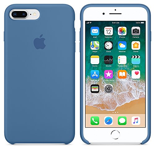 Funda para iPhone 7Plus/8Plus Carcasa Silicona Suave Colores del Caramelo con Superfino Pelusa Forro,Anti-rasguños Teléfono Caso para Apple iPhone 7P/8P (iPhone 7Plus/8Plus, Azul Vaquero)