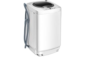 COSTWAY 2 in 1 Portable Washing Machine - 6/10 Programs, Adjustable Water Level, Fully Automatic Compact Washer Spin Dryer with Drain Pump for Apartment Dorm (3.5kg Load, 6 Program, 3 Water Level)