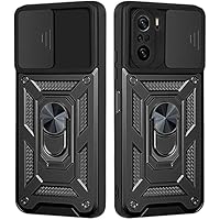 NC LOCLOUD - Custodia per Xiaomi Poco F3/Mi 11i 5G, protezione della fotocamera, con lente scorrevole, copertina e supporto a