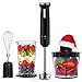 Produktbild Stabmixer, homgeek 600W 4-in-1 & 16 Geschwindigkeit Pürierstab mit 1000ml Küchenmaschine-Aufsatz und 800ml Becherglas, Schneebesen für Smoothie, Suppen, Babynahrung, Robustem Edelstahl