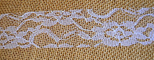 Spitzenband WEISS 38 mm Spitze Meterware weiße Spitzenborte Hochzeit Dekoband Schleifenband Landhaus Vintage Deko Polyester Spitze Lace - 3