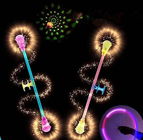 Preisvergleich Produktbild UChic 1 STÜCKE Heißer Verkauf Glow Zauberstab Blinkende Leuchtende Spielzeug Rotierenden Projektion Luminous Magic Flash Stick Für Kinder Geschenk Farbe Zufällig