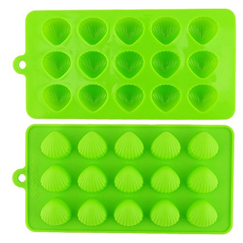 Joyoldelf Silikon Formen Süßigkeit Gebäude Ziegelstein Miniabbildungen Eiswürfel Eiswürfelformen Schokolade Soap Treat Fondant Crayons Party Form -Herzen, Sterne und Schale – 3 Stück - 2