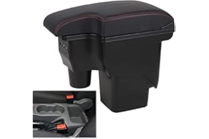 YJYWZH Apoyabrazos para Focus 2 MK2 2005-2011 Caja de almacenamiento de doble capa con 3 puertos USB