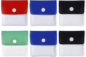 KOMUNJ 6 Pack Pocket Ashtrays, Portable Cigarette Ash Pouch Compact Fireproof PVC Odorless, Odorless Ashtray for Smoker Outdoor Travel, 3.3 inch * 3 inch, 4 Colors
