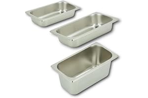 HOOZ GN Behälter 1/3 Edelstahl, 150 mm Höhe Warmhaltebehälter Essen, lebensmittelechter Gastronormbehälter aus Edelstahl, Abtropfen oder als Gareinsatz, Hitzebeständiger Gastro Behälter