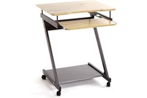 HAKU FURNITURE HAKU Möbel Biurko komputerowe na kółkach, MDF, dąb antracytowy, szer. 60 x gł. 49 x wys. 76 cm