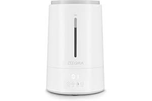 ‎ZEEGMA ZEEGMA Vers IONI Luftbefeuchter mit Luftionisierungs- und Aromatherapie-Funktion, 260 ml/h, Hygrometer, Luftfeuchtigkeitssensor, integrierter Timer, 4 Befeuchtungsmodi, energieeffizient
