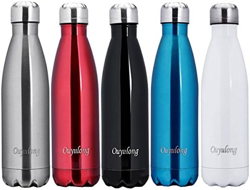 Ouyulong 500ml Double Walled Vacuum Insulated Stainless Steel Sports Water Bottle Drinks Bottle - 24 Hours Cold &amp; 12 Hours Hot, Perfect Sports Water Bottle - BPA Free
