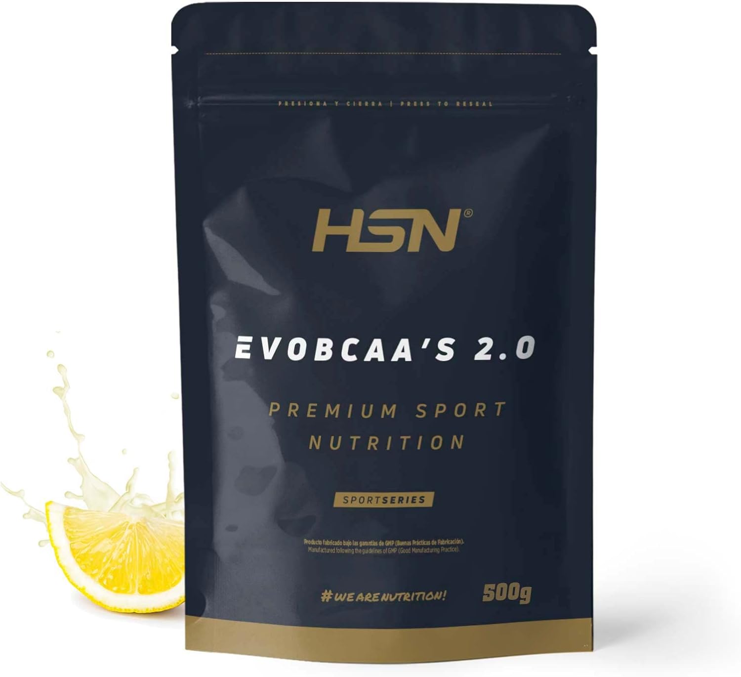 HSN BCAA con Glutamina Evobcaa's 2.0 | Limón 500g | Aminoácidos Ramificados Ratio 12:1:1 (Leucina + Valina + Isoleucina) | No Incluye Dosificador | No-GMO, Vegano, Sin Gluten