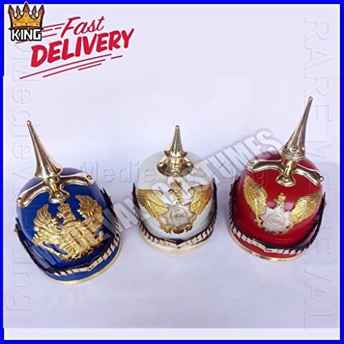 3-SET-GERMAN-LEATHER-PRUSSIAN-PICKLEHAUBE-HELMET-OFFICER-039-S-MILITARIA-MK810