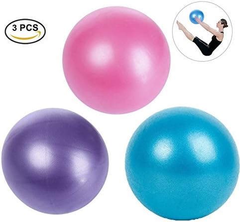 Obeauty Small Exercise Ball Mini Balance Ball, Suitable for Abdominal Workouts, Set of 3, pink, Blue and Purple
