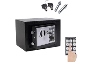 EFAN Piccola Cassaforte Per Hotel, Cassetta di Sicurezza Elettronica da 4,6L, Cassaforte a Muro con PIN e 2 Chiavi, Cassaforte da Armadio, Nero, 170 x 230 x 170 mm