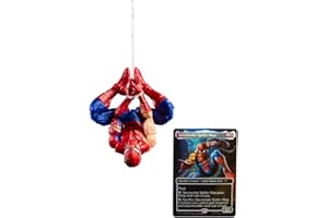 Marvel Legends Series, Magic: The Gathering, Spider-Man con daños de Batalla, Figura de acción con Carta Exclusiva Metalizada de colección