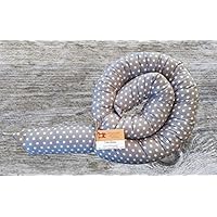 Bettschlange, Grau mit Sternen, 180cm/210cm/250cm, Handmade