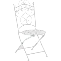 CLP Eisenstuhl Indra im Jugendstil I Antiker handgefertigter Gartenstuhl I erhältlich, Farbe:weiß