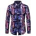 Produktbild Realde Herren Langarm Hemd T-Shirt Freizeit Kariert Druck Mehrfarbig Knopf Herren Freizeit Langarmshirt Passt super auch zur Jeans Männer BequemTops Oberteil Größe S-XXXL