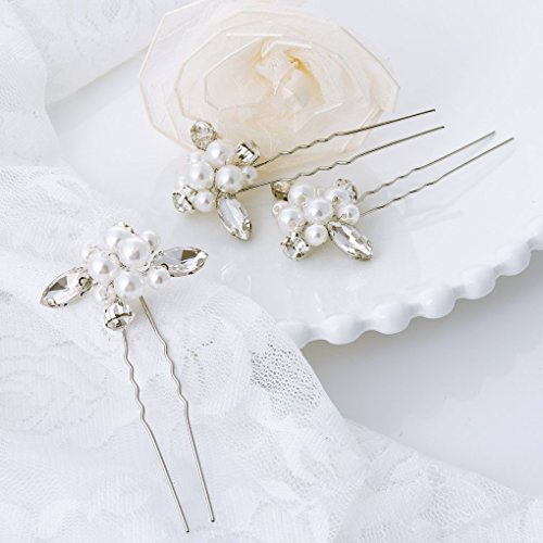 Aukmla Damen Haarschmuck, Brautschmuck, Haarnadeln, 3 Stück - 8