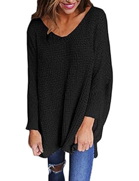 StyleDome Damen Jumper Shirt Dress Herbst Langarm Locker Casual Plus Size Pullover Strick Sweater Sweatshirt Tops