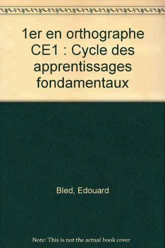 1er en orthographe CE1