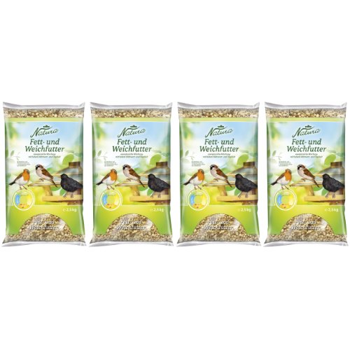 Dehner Natura Wildvogelfutter, Fett- und Weichfutter, 4 x 2.5 kg (10 kg)