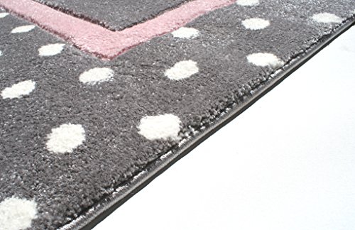 Kinderteppich Happy Rugs POINT silbergrau/rosa 120×180 cm - 4