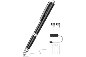 64GB Diktiergerät Aufnahmegerät, Ponovo 1536Kbps Digitales Diktiergerät mit Spracherkennung, DSP-Intelligenter Rauschunterdrückung, Voice Recorder mit Schreibfunktion für Interviews/Unterricht