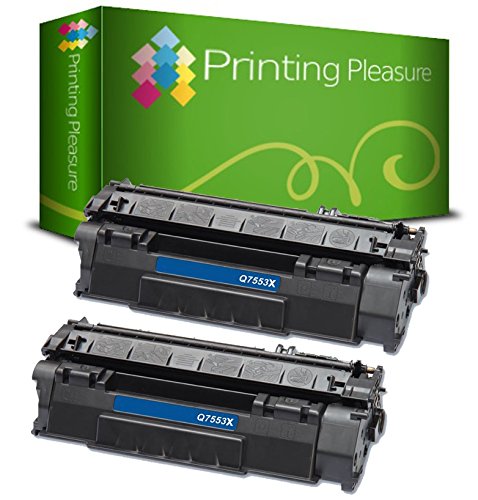 PRINTING PLEASURE 2 Toner kompatibel zu Q7553X / 53X für HP Laserjet P2015 P2015D P2015DN P2015DTN P2015N P2015X P2010 P2012 P2012N P2013 P2013N P2014 P2014D P2014DN P2014N P2014X M2727 MFP M2727NF MFP M2727NFS MFP - Schwarz, hohe Kapazität