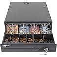 iggual – Cajón Portamonedas IRON-10 -Caja Efectivo Registradora Manual o Automática 4 Billetes y 6 Monedas -Cerradura 3 Posic