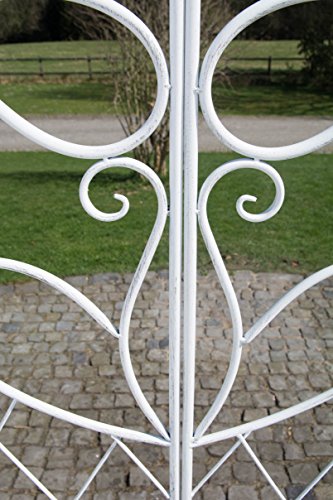 CLP Eisen Rosenbogen MELISSA mit Tor / Tür, Doppeltor Höhe 150 cm, Maße gesamt: Breite 120 cm, Höhe 220 cm, Tiefe 40 cm antik-weiß - 7