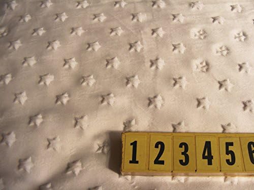 Cream Brushed Velour Fabric - Stars Design - New off the roll - per metre